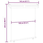 ZNTS Balcony Side Awning 145x250 cm Grey 48428
