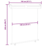 ZNTS Balcony Side Awning 145x250 cm Grey 48428