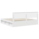 Bed Frame with Headboard White 200 x 200 cm Solid Pine Wood 3410555