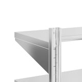 ZNTS 2-Tier Wall Shelf 100x30x60 cm Silver Stainless Steel 30310