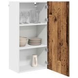 Hanging Cabinet Old Wood and White 50 x 31 x 100 cm 884352