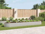 Garden Raised Bed 400x80x44 cm Galvanised Steel Silver 45516