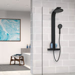 ZNTS SCHÜTTE Overhead Shower Set with Thermostatic Tray SAMOA RAIN Matte Black 446561