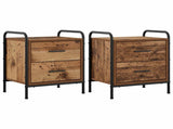 Bedside Cabinet 2 pcs Old Wood 40 x 30 x 50 cm Engineered Wood 8013491