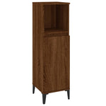 ZNTS 3 Piece Bathroom Furniture Set Brown Oak Engineered Wood 3185612