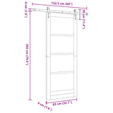 Sliding Door ORKDAL White 83 x 202 cm Solid Pine Wood and Glass 3332446