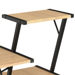 ZNTS Desk with Shelf Black and Oak 116x50x93 cm 20289