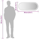 LED Bathroom Mirror Transparent 90 x 40 cm Tempered Glass 42045854