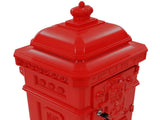 Pillar Letterbox Aluminium Vintage Style Rustproof Red 43891