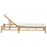 Sun Lounger with Cushions 55x199x30 cm Bamboo 4108226