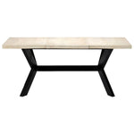 ZNTS Dining Table White 180x90x75 cm Solid Mango Wood 247431