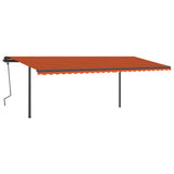 Manual Retractable Awning with LED 6x3 m Orange and Brown 3070205