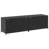 Garden Storage Box Poly Rattan 200x50x60 cm Black 46474