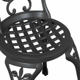Garden Bistro Set 3 pcs Black Aluminium 42002383