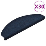 Stair Mats Self-adhesive 30 pcs 65x21x4 cm Navy Half Round Large 3365665