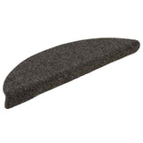 Stair Mats Self-adhesive 30 pcs 56x17x3 cm Anthracite Half Round 3365687