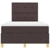 Box Spring Bed with Headboard Dark brown 120 x 190 cm Fabric 3339605
