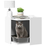 Cat Litter Box Enclosure White 53x53x51 cm Engineered Wood 857751