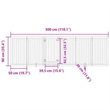 Dog Gate with Door Foldable 6 Panels Brown 300 cm Poplar Wood 352263
