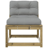 Garden Sofa Set of 2 Grey Impregnated pine wood, Polyester Medium 844708