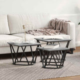 Coffee Table 3 pcs Grey Sonoma Engineered Wood and Steel 868282