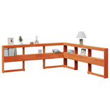 Bookcase Headboard L-Shaped Wax Brown 180 cm Solid Wood Pine 859258