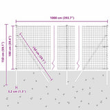 Ground Fix Welded Wire Fence 10 x 1 m PVC-Coated Steel 3350364