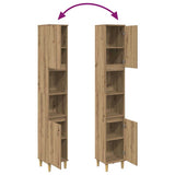 Bathroom Cabinet Artisan Oak 30x30x190 cm Engineered Wood 857103