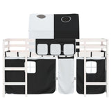 ZNTS Kids' Loft Bed with Tunnel without Mattress White&Black 80x200cm 3206985