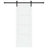 Sliding Door 73.5 x 198.5 cm Engineered Wood White and Black 3449880