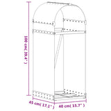Log Holder Brown 40x45x100 cm Galvanised Steel 364567