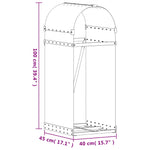 ZNTS Log Holder Brown 40x45x100 cm Galvanised Steel 364567