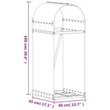 ZNTS Log Holder Brown 40x45x100 cm Galvanised Steel 364567