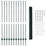 Welded Wire Fence 25 x 1.6 m PVC-Coated Steel Green 3336733