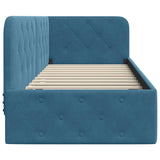 Corner Bed Frame with Headboard Blue 80 x 200 cm Velvet 42016512