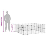 44-Panel Pet Cage with Door Black 35x35 cm Steel 3114040