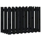 Garden Raised Bed with Fence Design Black 100x50x70 cm Solid Wood Pine 832484