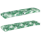 Pallet Cushion Set Floral 2 pcs Leaf Pattern 150 x 40 x 8 cm 42001716