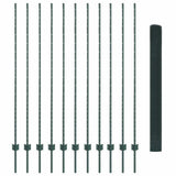 Welded Wire Fence with Posts 25 x 1.6 m PVC-Coated Steel Green 3336495