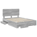 Bed Frame with Drawer Grey Sonoma 150 x 200 cm Engineered Wood 3412772