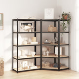 5-Layer Heavy-duty Shelves 2 pcs Grey Steel&Engineered Wood 3154207