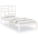 Bed Frame without Mattress White Solid Wood 90x190 cm Single 3105916