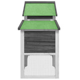Chicken Coop Grey 186,5x58,5x113 cm Solid Wood Pine 172229