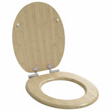 Soft-Close Toilet Seat 2 pcs Light Bamboo Color 44 x 38 cm 3414532