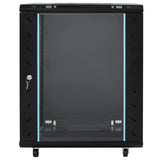 Network Cabinet with Storage Black 60 x 60 x 80 cm Steel 42017659