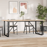 Dining Table O-Frame 200x100x75.5 cm Solid Wood Pine and Steel 3282745