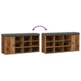 Shoe Bench Old Wood 102x32x50 cm Engineered Wood 857621