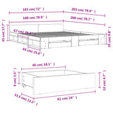 Bed Frame with Drawers without Mattress Grey Sonoma 180x200 cm Super King 3280732