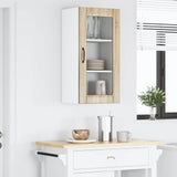 Wall Glass Cabinet PORTO Sonoma Oak 40 x 31 x 80 cm 885339