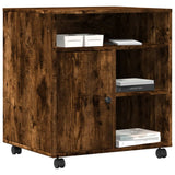 Printer Stand with Wheels Smoked Oak 60x50x67 cm 840629